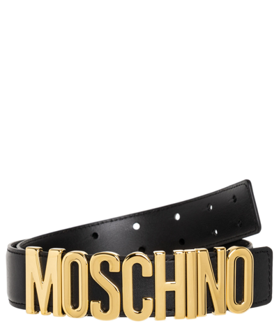 Pre-owned Moschino Belt Women 7322a803580080555 Black Leather