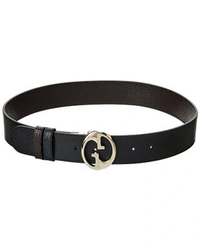 New Authentic Women Gucci Monogram GG Big Logo Leather Belt Black Size 80  $690