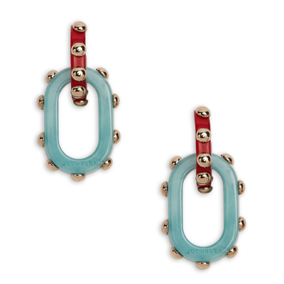 La Doublej Nefertiti Double Earrings In Red
