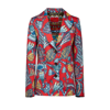 La Doublej 24/7 Floral-print Single-breasted Blazer In Sicomore Red