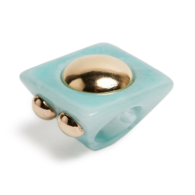 La Doublej Hathor Square Ring In Light_blue