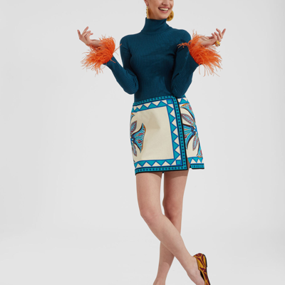 La Doublej Foulard Mini Skirt In Lotus Placée Ivory
