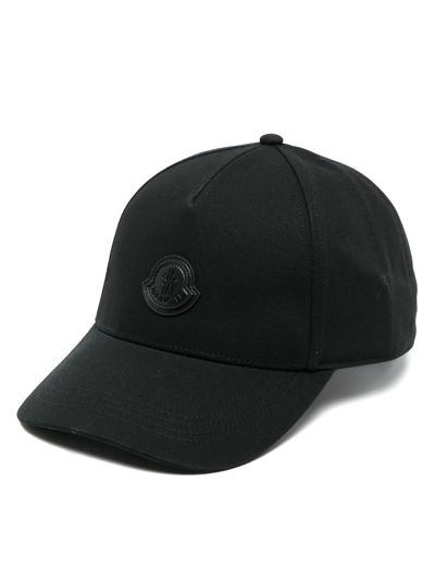 Moncler Black Logo Patch Baseball Cap