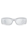 Loewe Paula's Ibiza Original 49mm Small Rectangular Sunglasses In Grey/ Other / Smoke Mirror