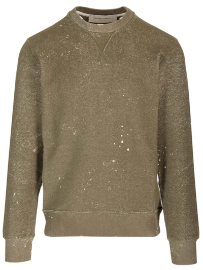 Golden Goose Deluxe Brand Sprayed Effect Crewneck Sweatshirt In Green