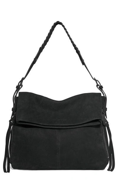 Aimee Kestenberg Bali Double Entry Bag In Black Nubuck