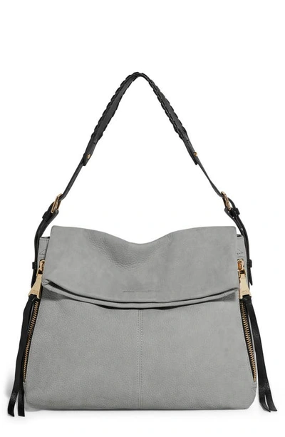 Aimee Kestenberg Bali Double Entry Bag In Cool Grey Black Nubuck