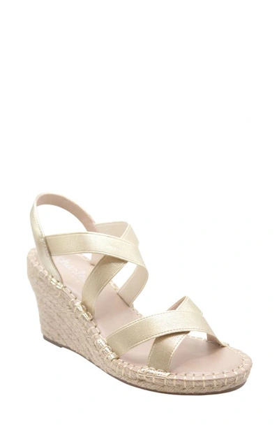 Charles By Charles David Nick Espadrille Platform Wedge Sandal In Light Goldt