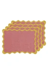 Bed Threads 4-pack Linen Placemats In Pink Clay / Turmeric