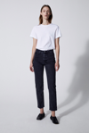 House Of Dagmar Black Devine Straight-fit Cropped Jeans In Washed Black