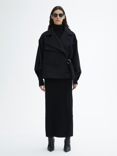 House Of Dagmar Aviator Wool Jacket In Black