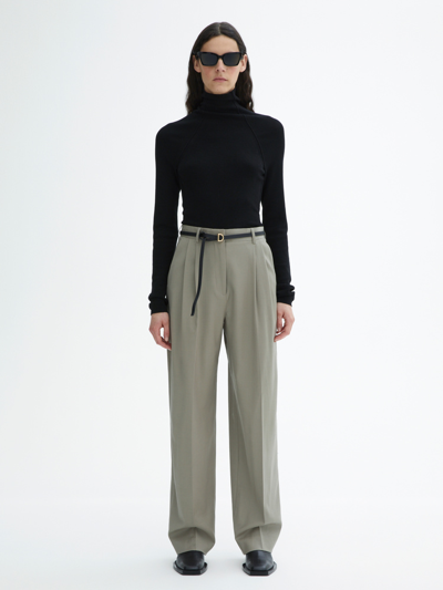 House Of Dagmar Wide Suit Trouser In Stone Grey