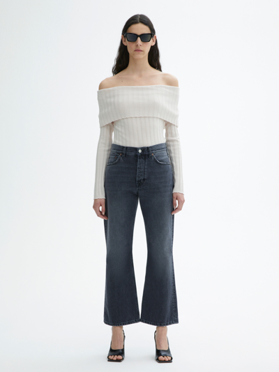 House Of Dagmar Kick Flare Jeans In Light Blue Wash