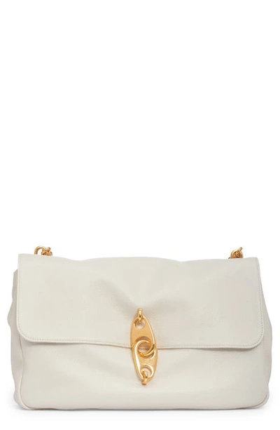 Tom Ford Large Carine Grained Leather Shoulder Bag In White