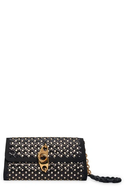 Tom Ford Carine Sequin Crystal Stone Embroidered Clutch Bag In Black