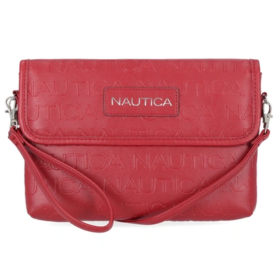 Nautica Womens Mini Wristlet Crossbody Bag In Red