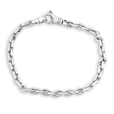 Pompeii3 Men's 14k Gold (16gram) Or Platinum (23gram) 4.5mm Link Bracelet 8.5" In Silver