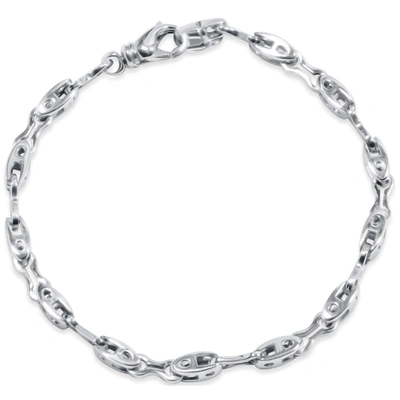 Pompeii3 Men's 14k Gold (17gram) Or Platinum (31gram) 4.5mm Link Bracelet 8.5" In Silver