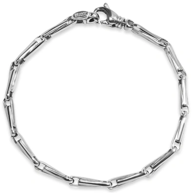 Pompeii3 Men's 14k Gold (16gram) Or Platinum (25gram) 4.5mm Link Bracelet 8.5" In Silver