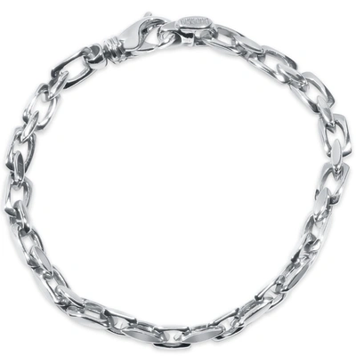 Pompeii3 Men's Link 14k Gold (17gram) Or Platinum (27gram) 5.5mm Bracelet 8.5" In Silver