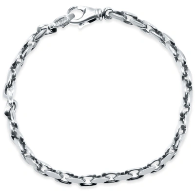 Pompeii3 Men's 14k Gold (16gram) Or Platinum (26gram) 4.5mm Link Bracelet 8.5" In Silver