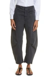 Nili Lotan Shon Mid-rise Cropped Pants In Carbon