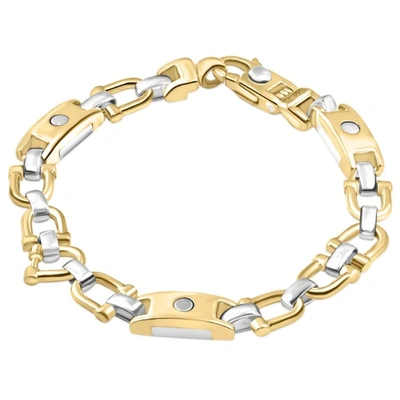 Pompeii3 Men's Figaro 14k Gold (33gram) Or Platinum (53gram) 7.5mm Link Bracelet 8.25"