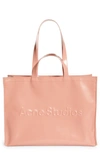 ACNE STUDIOS LOGO EMBOSSED FAUX LEATHER EAST/WEST TOTE