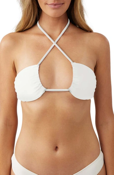 O'neill Saltwater Solids Embry Bikini Top In Vanilla
