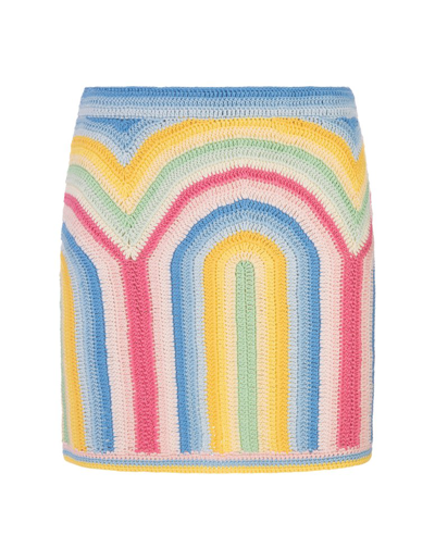 Casablanca Gradient Crochet Arch Knit Mini Skirt In Multicolour