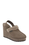 BRUNELLO CUCINELLI GENUINE SHEARLING LINED SLINGBACK WEDGE