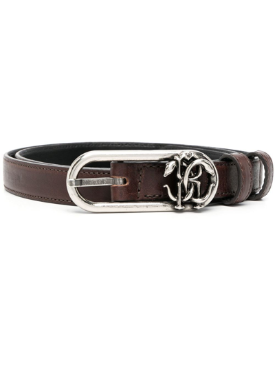 Roberto Cavalli Logo-buckle Leather Belt In D1348