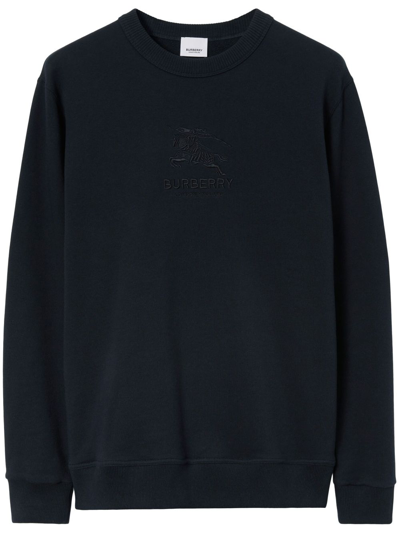 Burberry Men's Tyrall Ekd Embroidered Sweatshirt In Smoked Navy