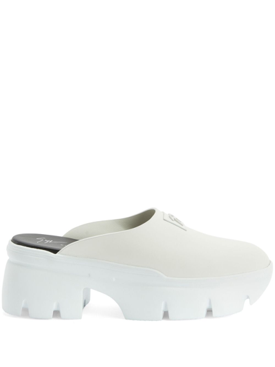 Giuseppe Zanotti Apocalypse Slip-on Mules In White