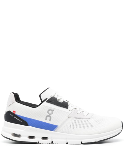 On Multi-panel Lace-up Sneakers In White