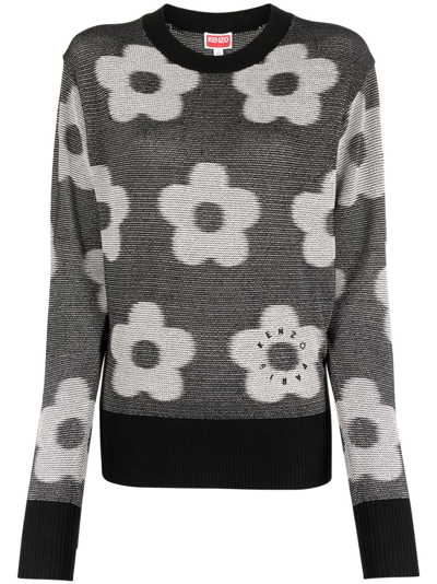 KENZO FLOWER SPOT-JACQUARD COTTON JUMPER