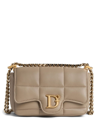 DSQUARED2 LOGO-PLAQUE QUILTED LEATHER BAG