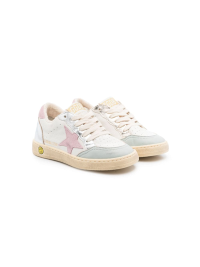 Golden Goose Kids' Ballstar Goatskin Sneakers In Neutrals