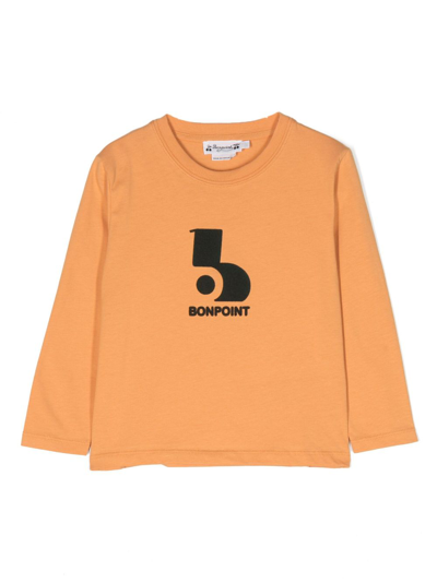 Bonpoint Kids' Logo-print Cotton Jumper In Yellow