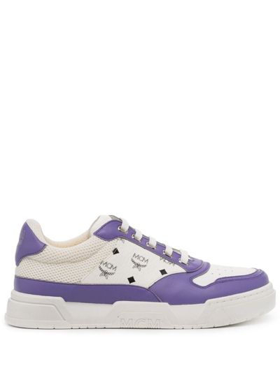 Mcm Skyward Low-top Sneakers In Visetos In Dahlia Purple