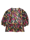 Stella Mccartney Graphic-print Peplum Top In Black