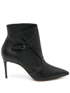 CASADEI 80MM BUCKLED LEATHER BOOTS