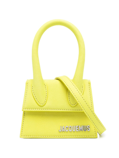 Jacquemus Le Chiquito Moyen Leather Tote Bag In Giallo