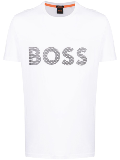 Hugo Boss Logo-print Cotton T-shirt In White