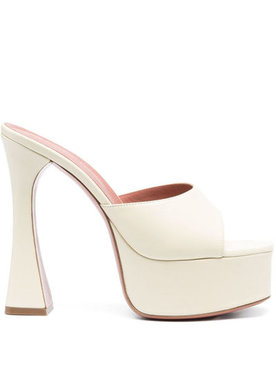 Amina Muaddi Dalida 140mm Platform Mules In White