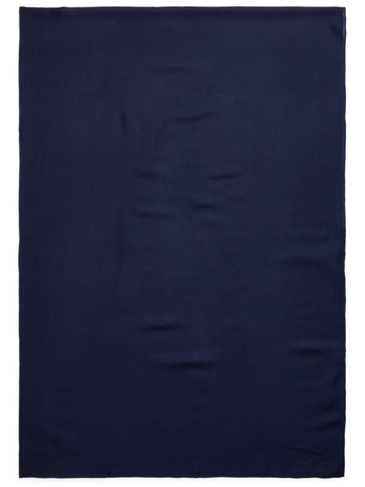 Ralph Lauren Logo刺绣羊绒围巾 In Blue