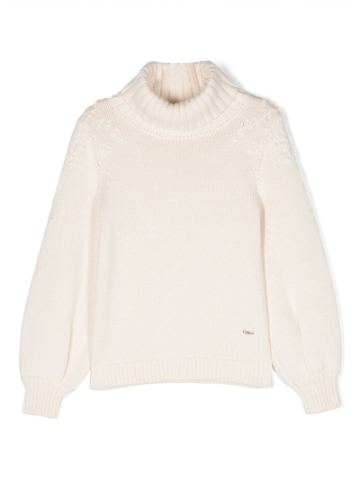 Chloé Kids' Chunky Knitted Jumper In White