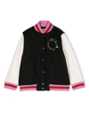 Stella Mccartney Black Logo-embroidered Bomber Jacket In Black
