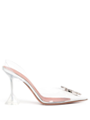 Amina Muaddi Begum Crystal-embellished Pvc Slingback Pumps In Silver