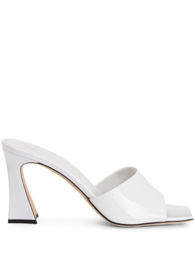 Giuseppe Zanotti Viola 90mm Heeled Mules In White